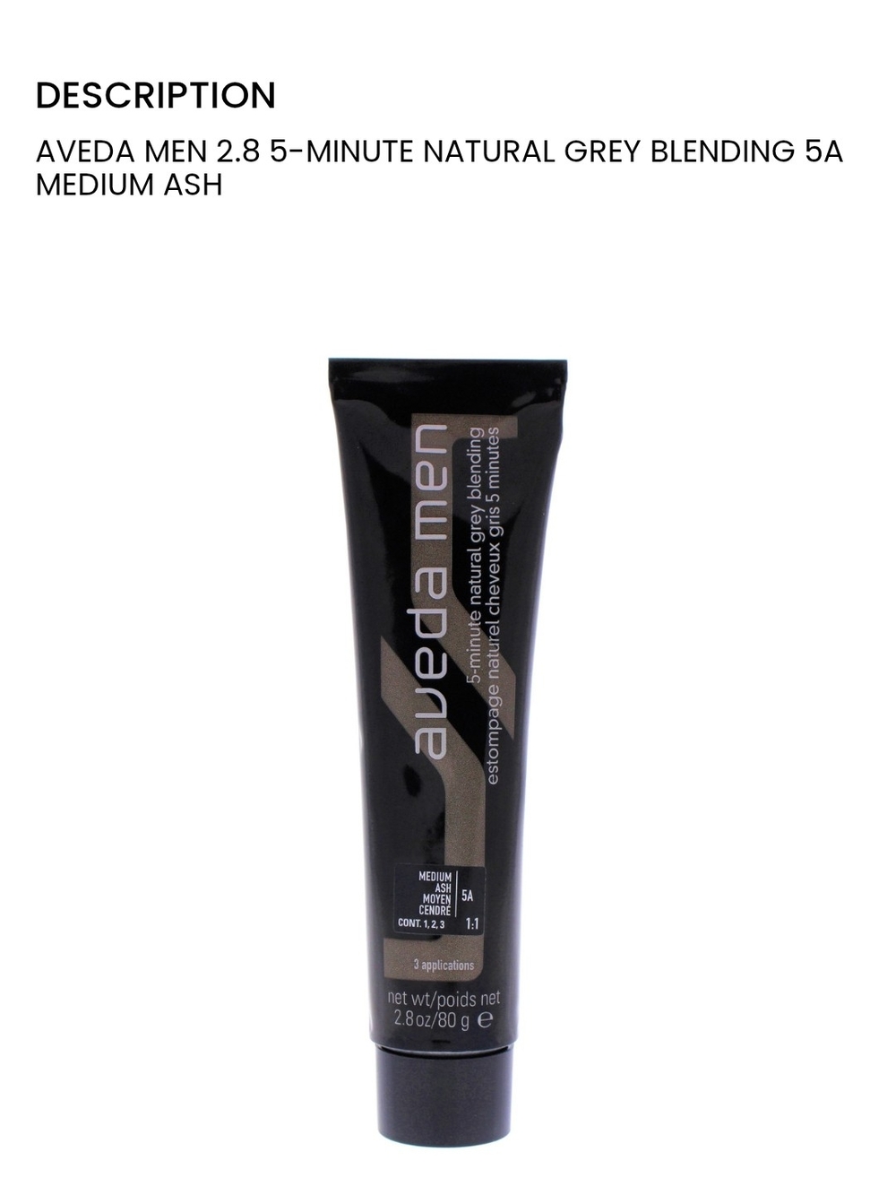 AVEDA Men Natural Grey Blending Tube - Black & Brown Accents Medium ASH 5A